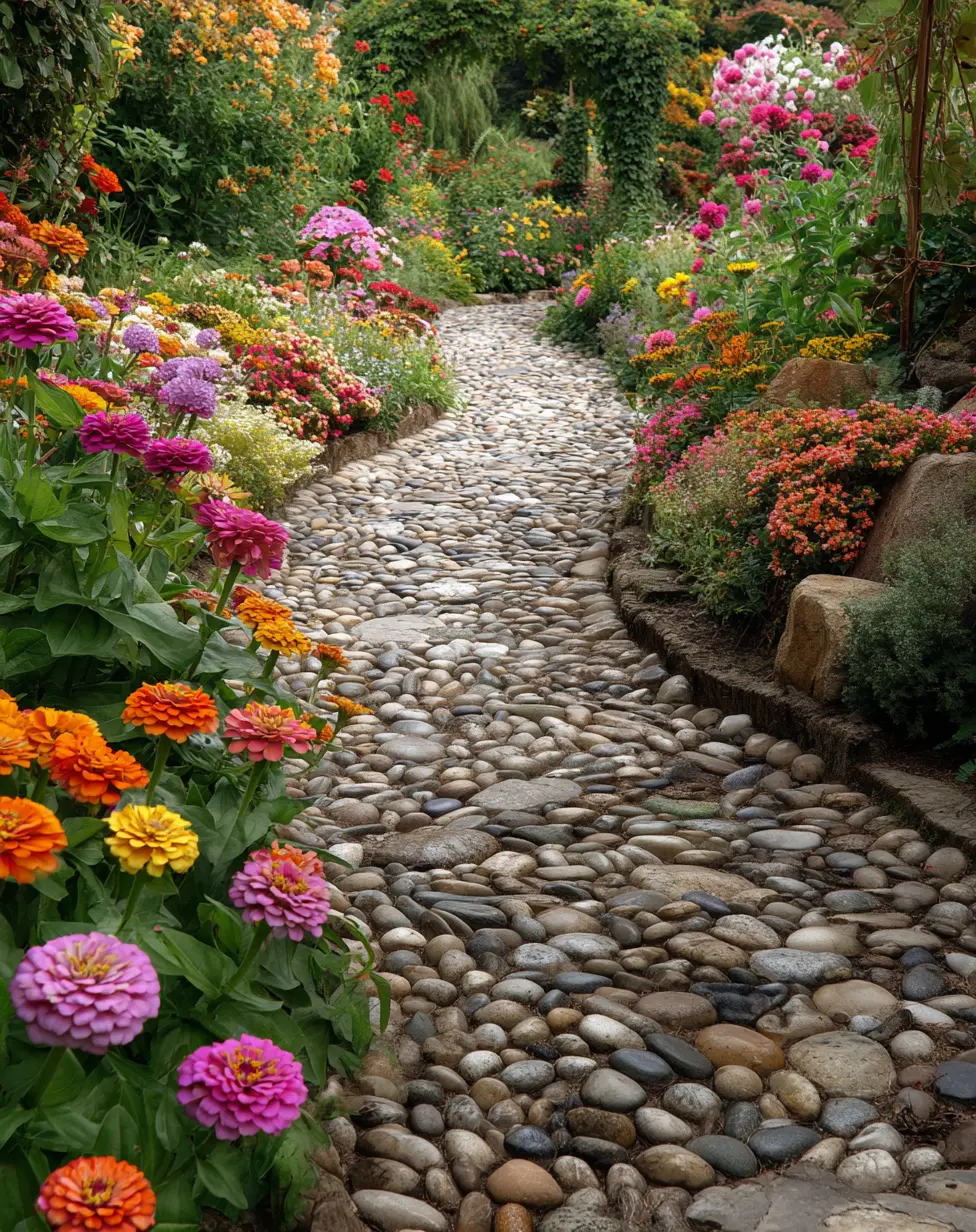DIY Pebble Walkway