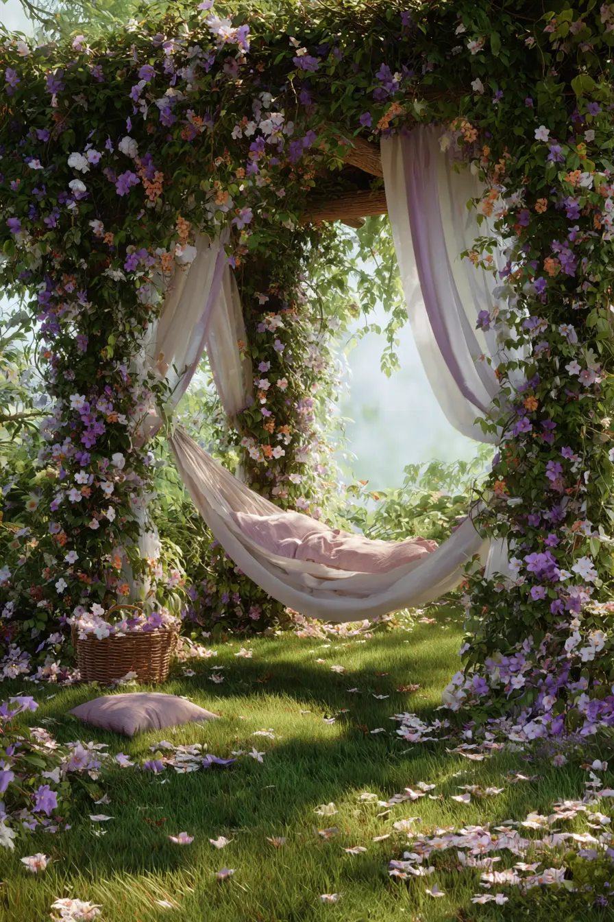 Hammock in a Blooming Arbor