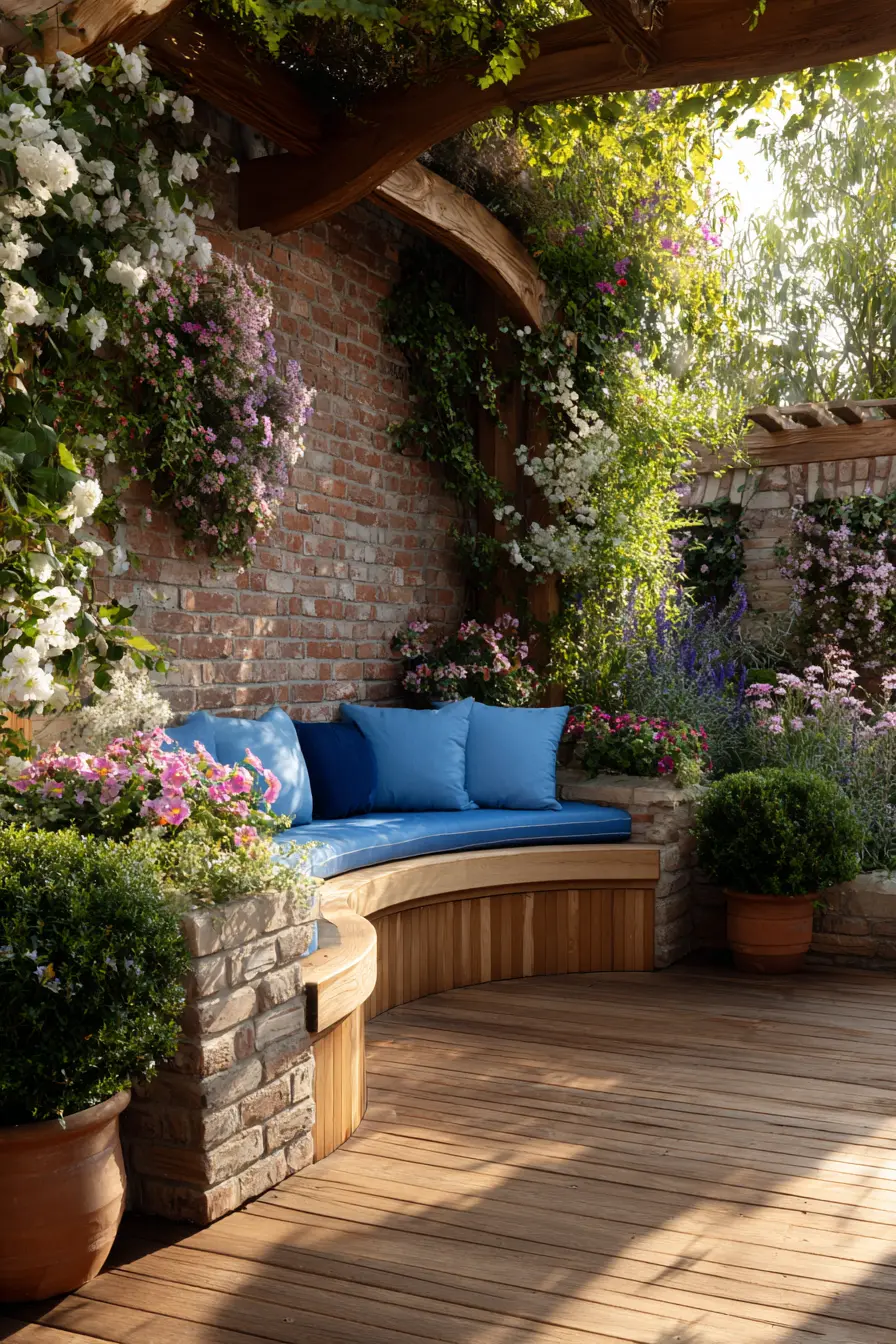 Patio with Built-In Bench Seating