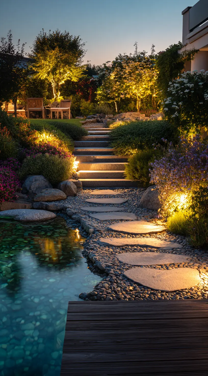 Rustic Deck with Gravel Paths