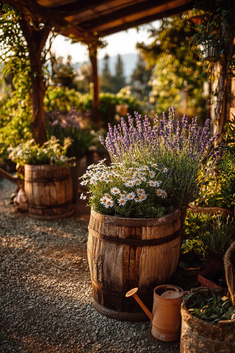 Wine Barrel Flower Cut