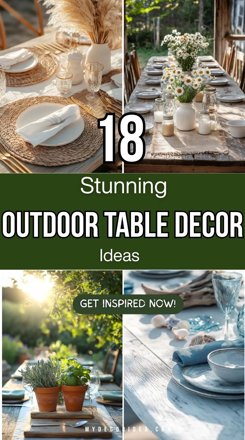 18 Outdoor Table Decor Ideas

