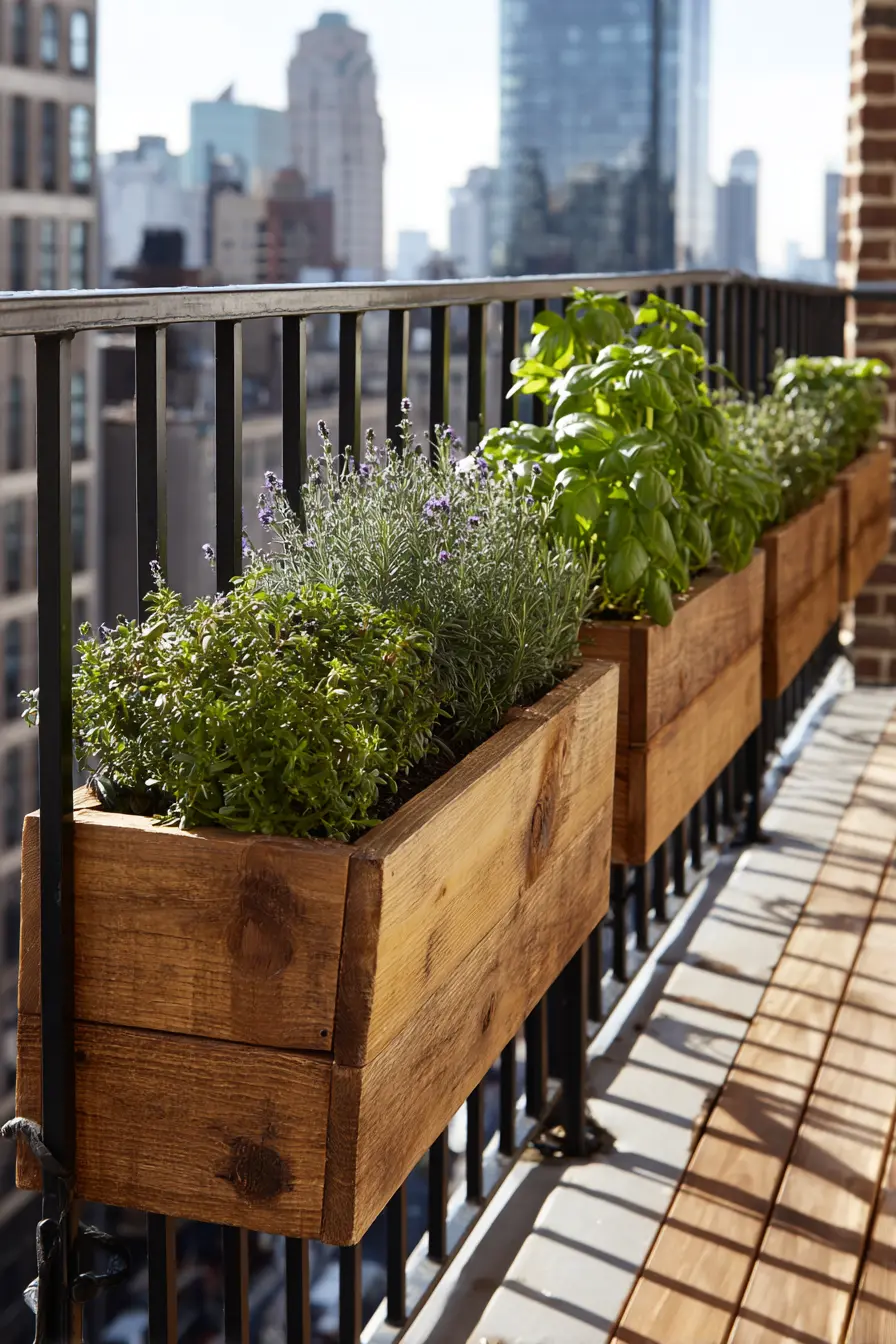 Balcony Rail Herb Boxes
