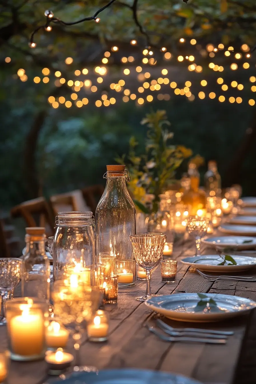 Candle & Glass Glow Table