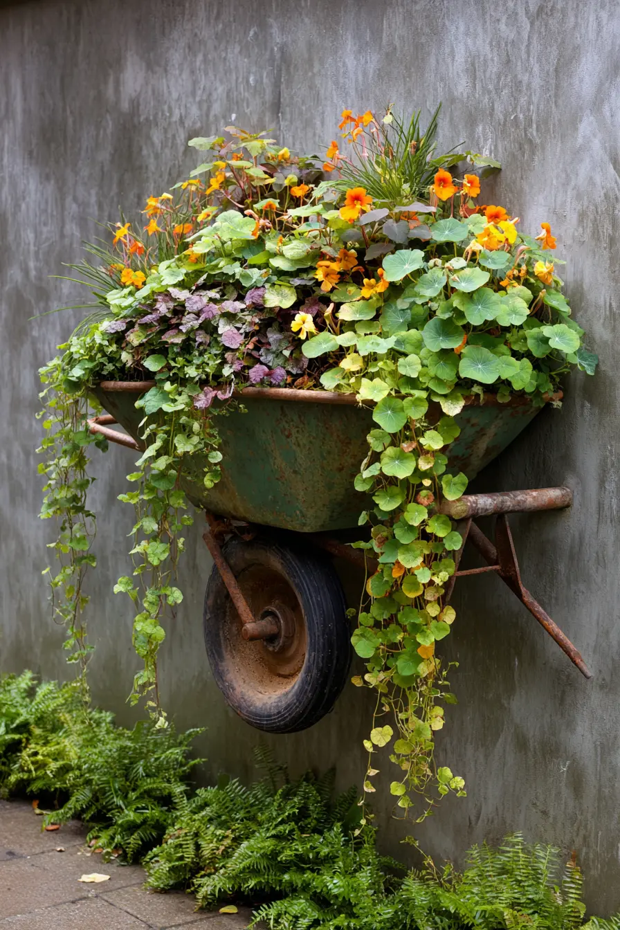 Hanging Wheelbarrow Planter