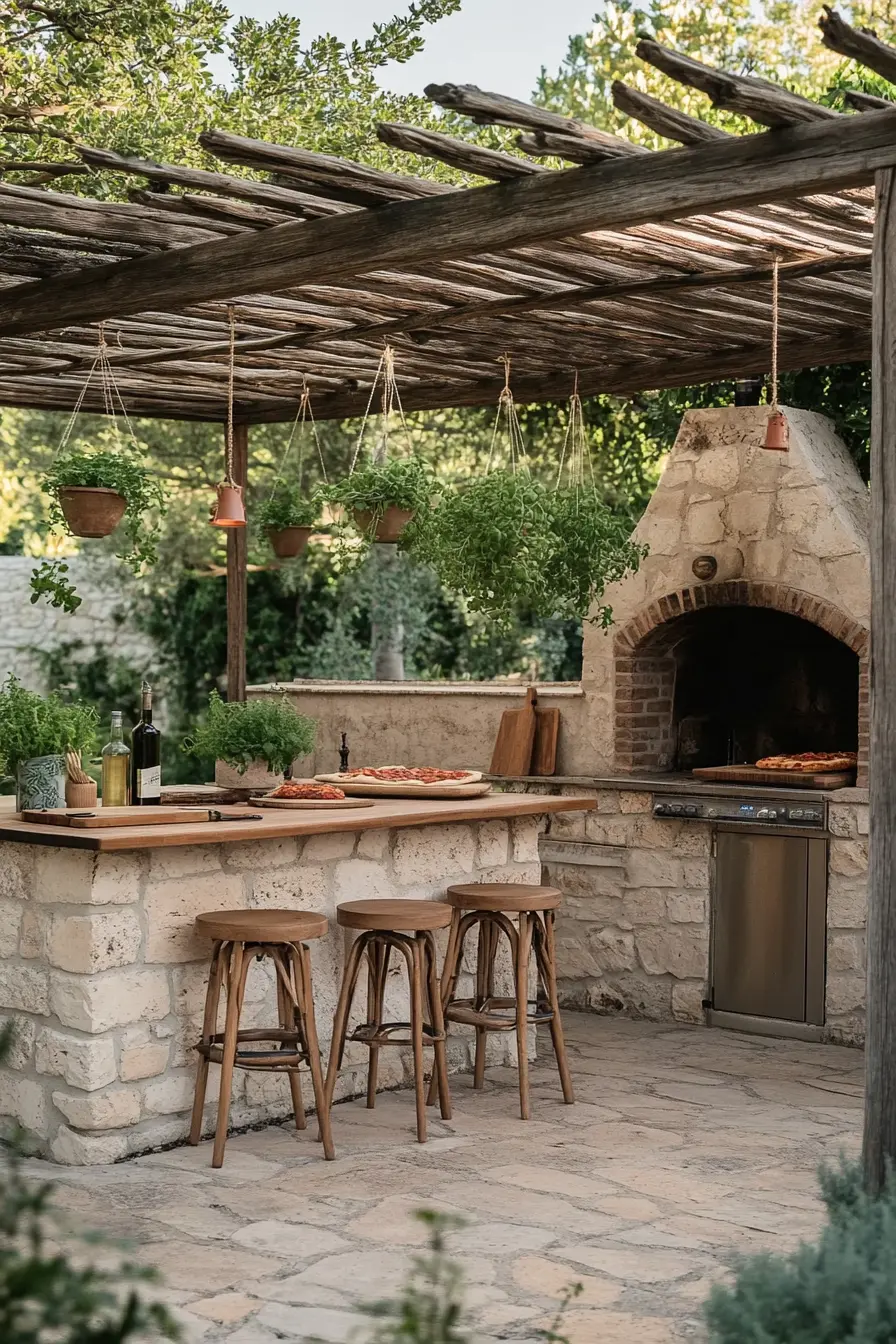 Mini Pergola Over Outdoor Kitchen