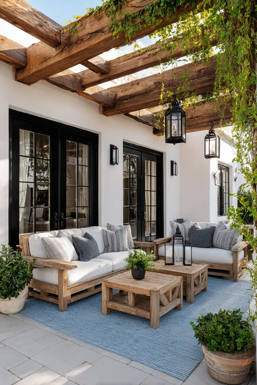 Modern Farmhouse Patio with Vintage Decor