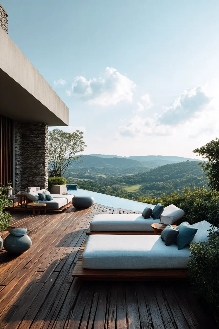 Raised Relaxation: Elevated Deck with Built-In Planters