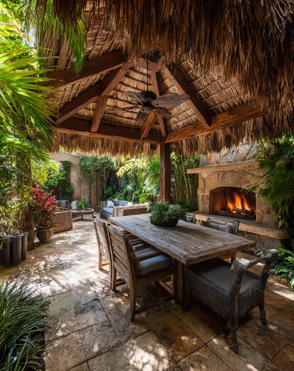 Thatched Roof with Natural Stone Floor
