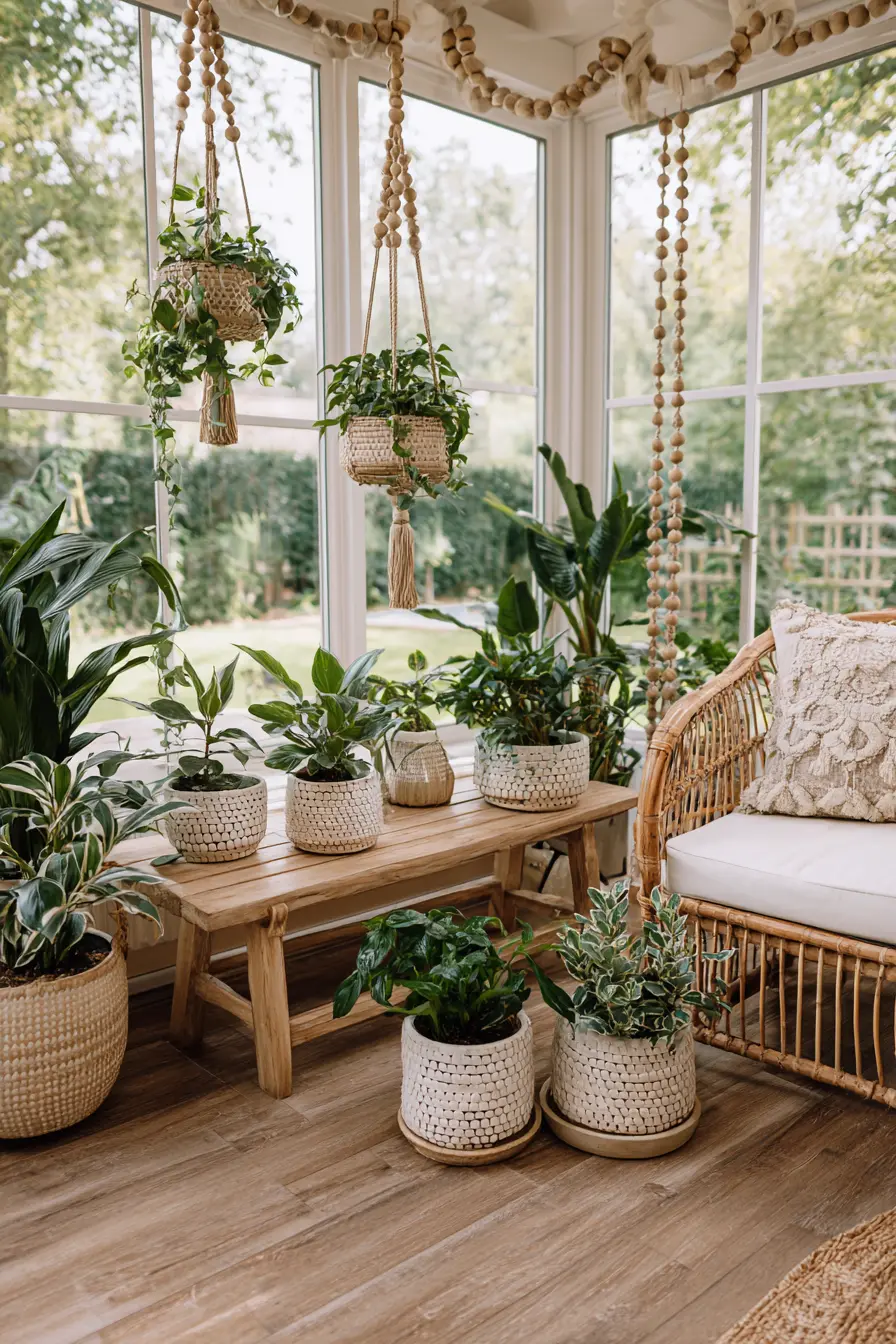 Beaded Rope Hanging Planters
