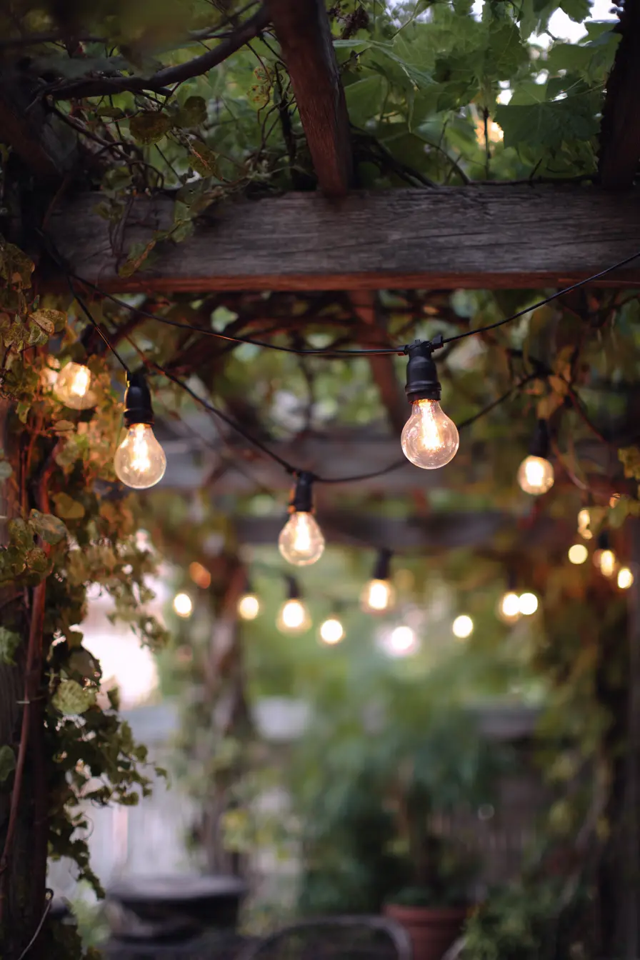 Hanging Glass Drop Lights in a Random Pattern