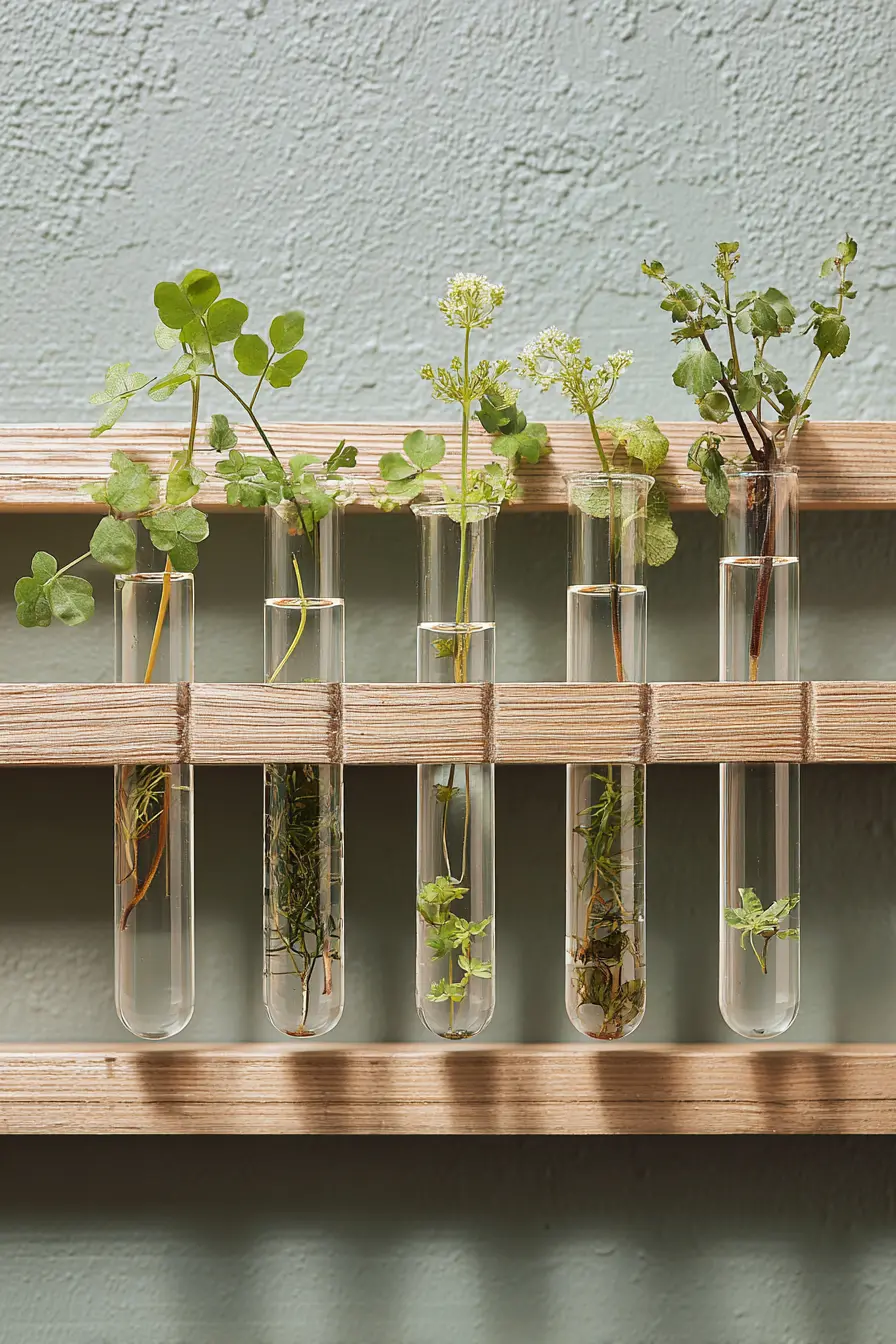 Hanging Test Tube Herb Display