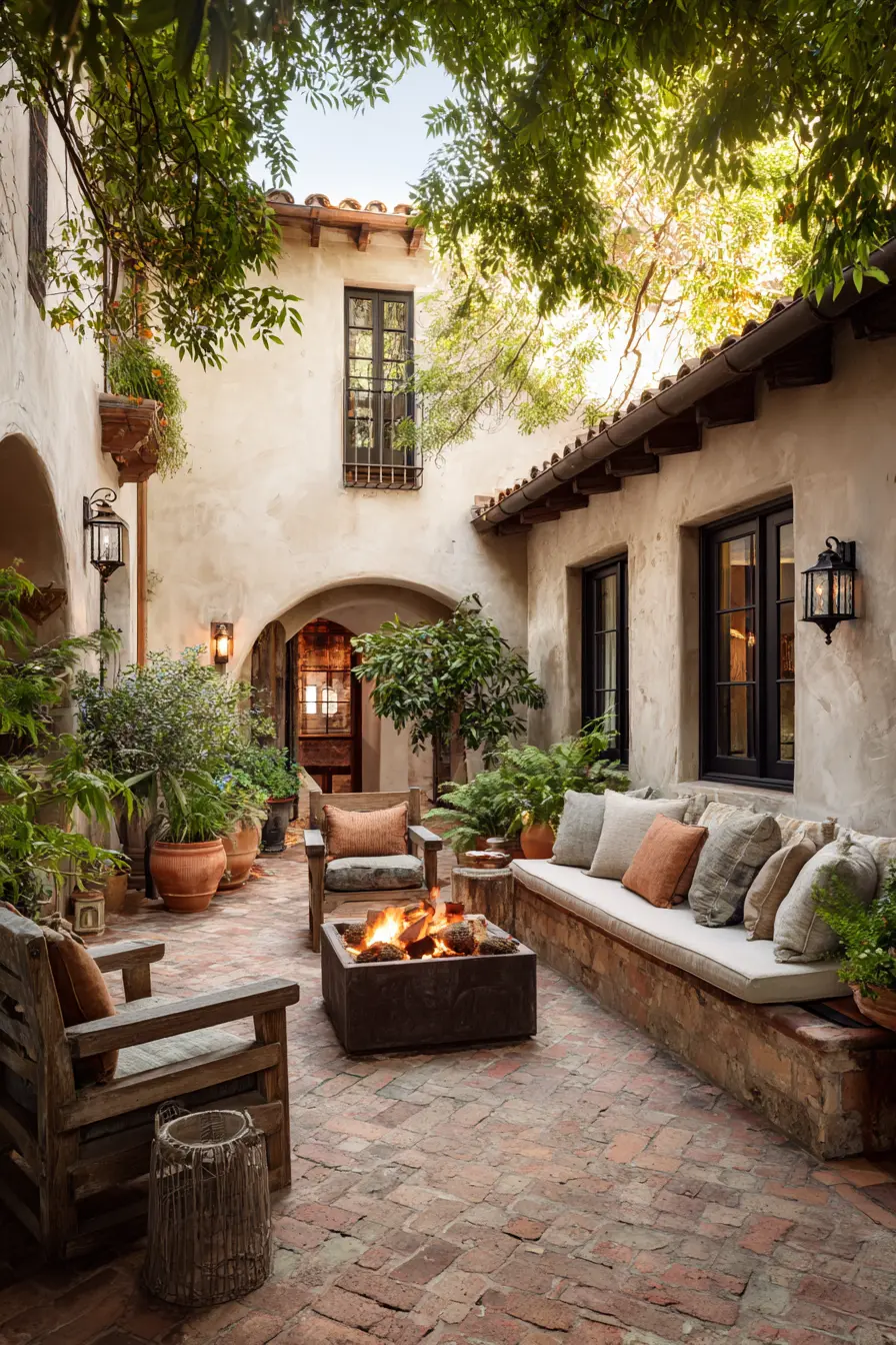 Mediterranean-Style Patio with Terra Cotta Accents