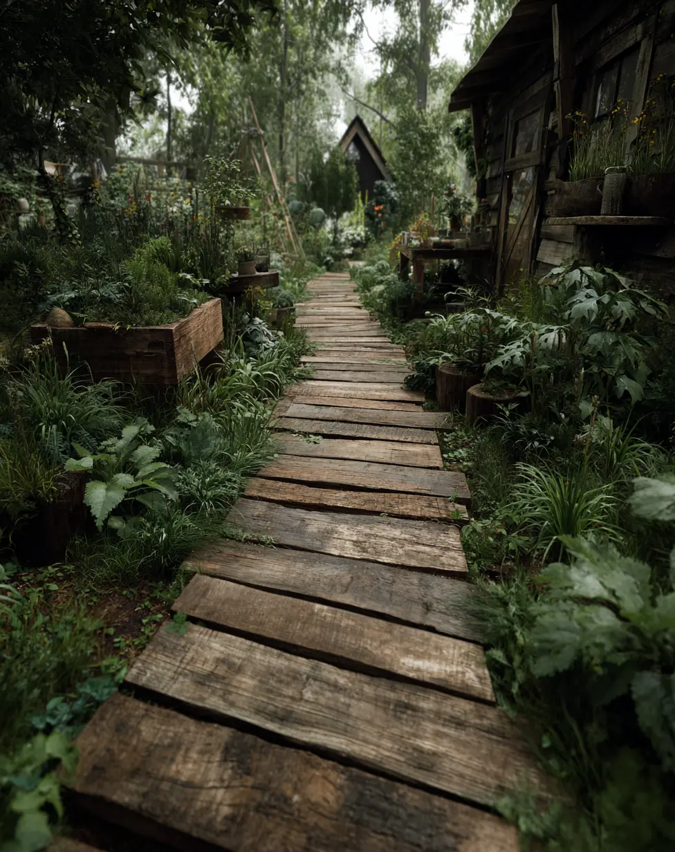 Railroad Tie Walkway