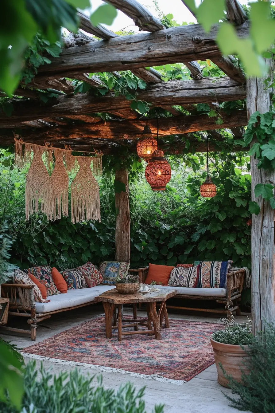 Boho Macramé Lounge Pergola
