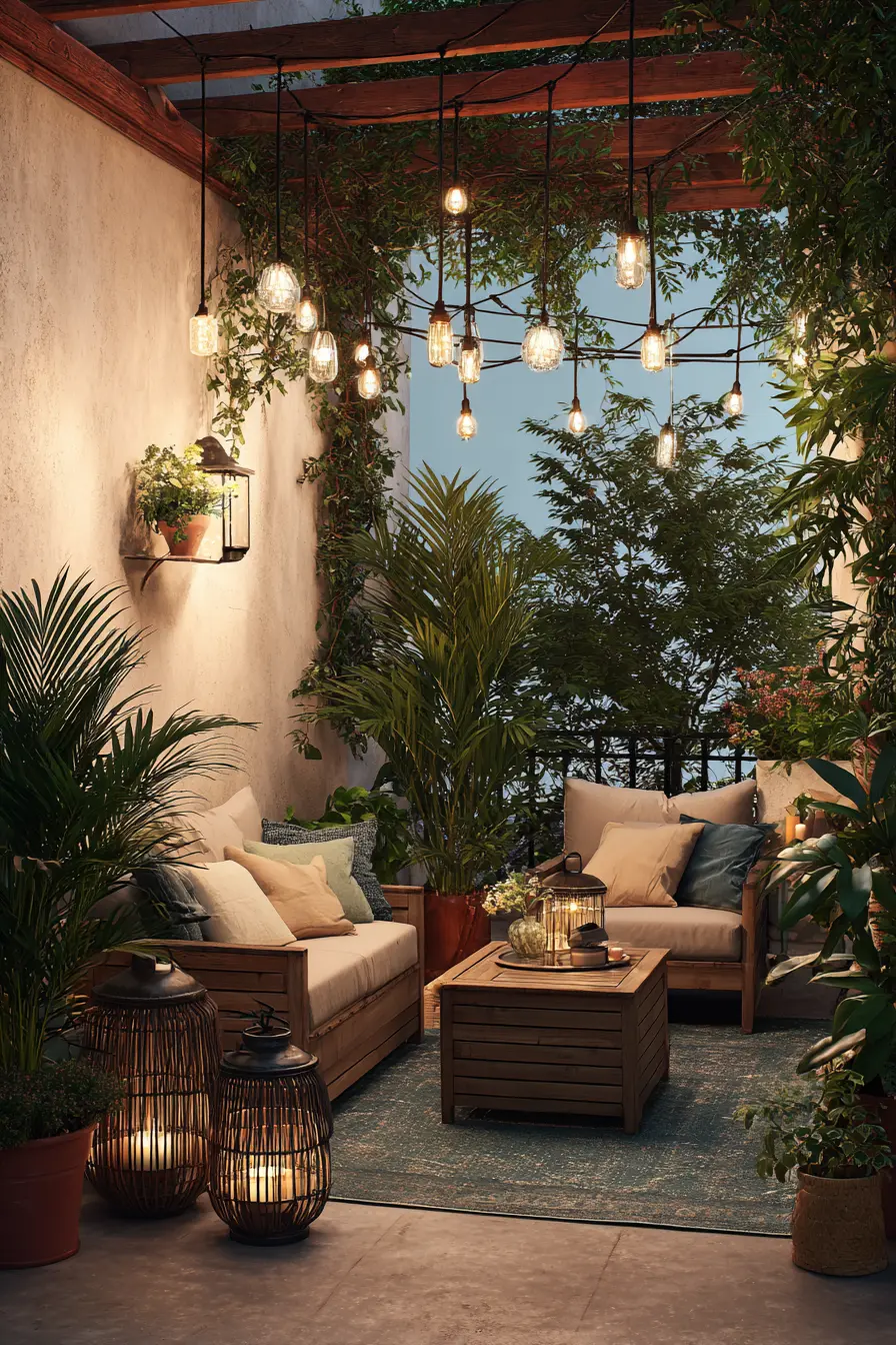 Outdoor Lounge with Sectional Sofa
