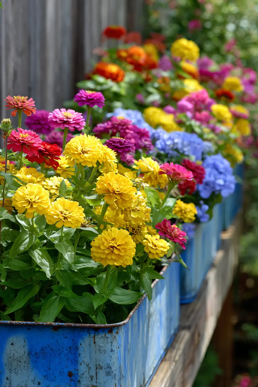 Painted Metal Troughs