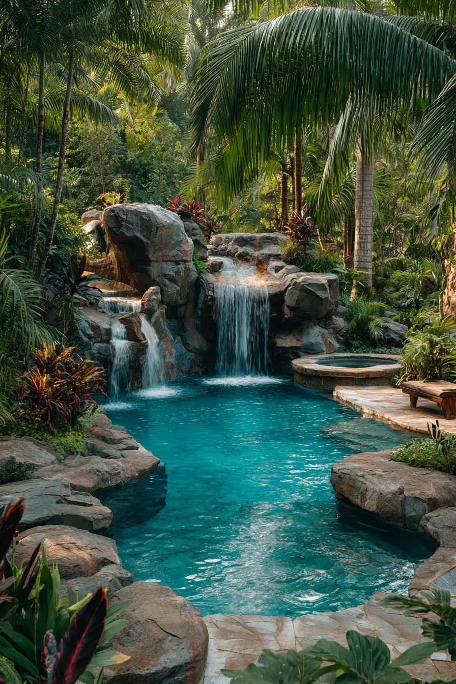 Raised Pool with Waterfall