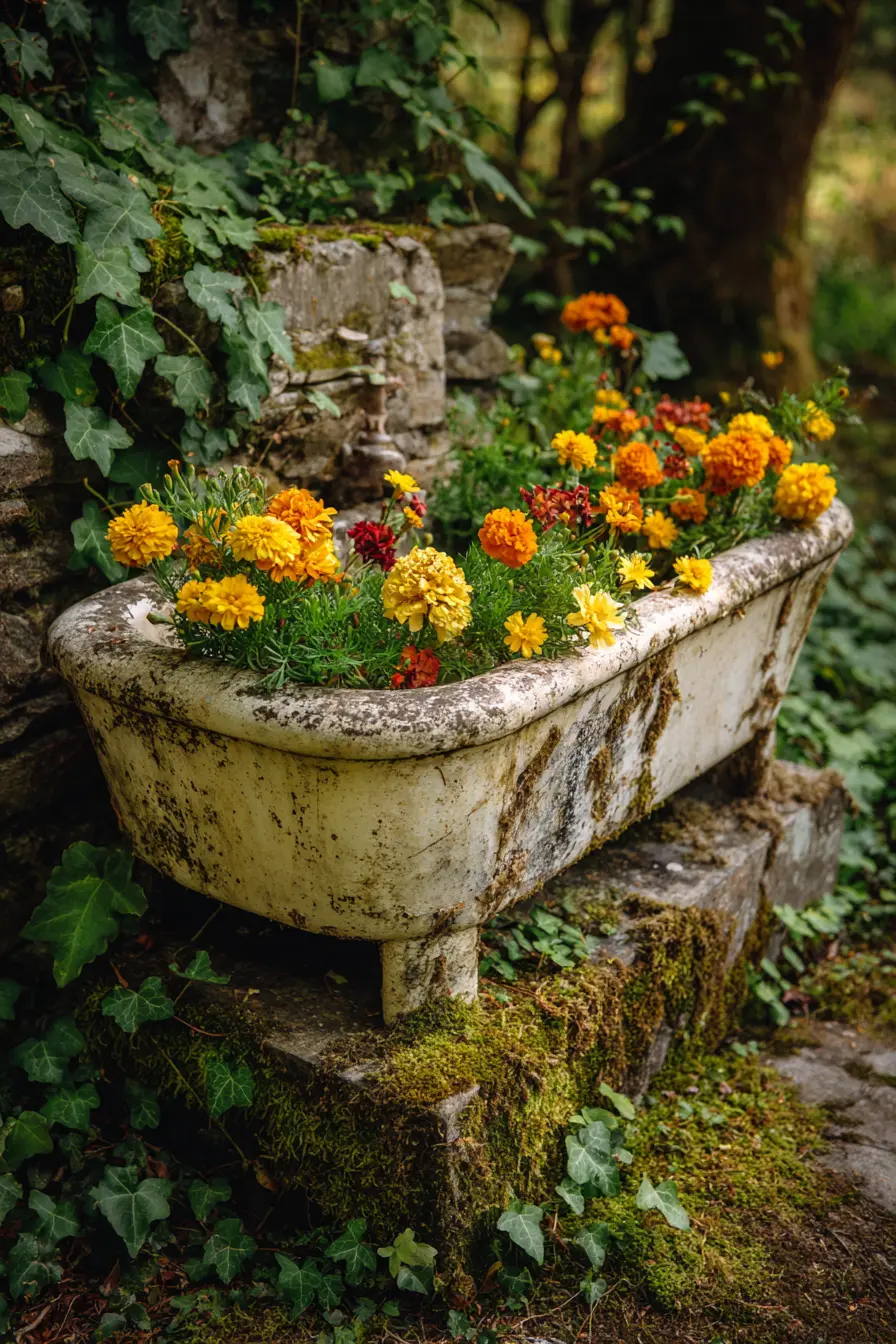Repurposed Vintage Sink Planter
