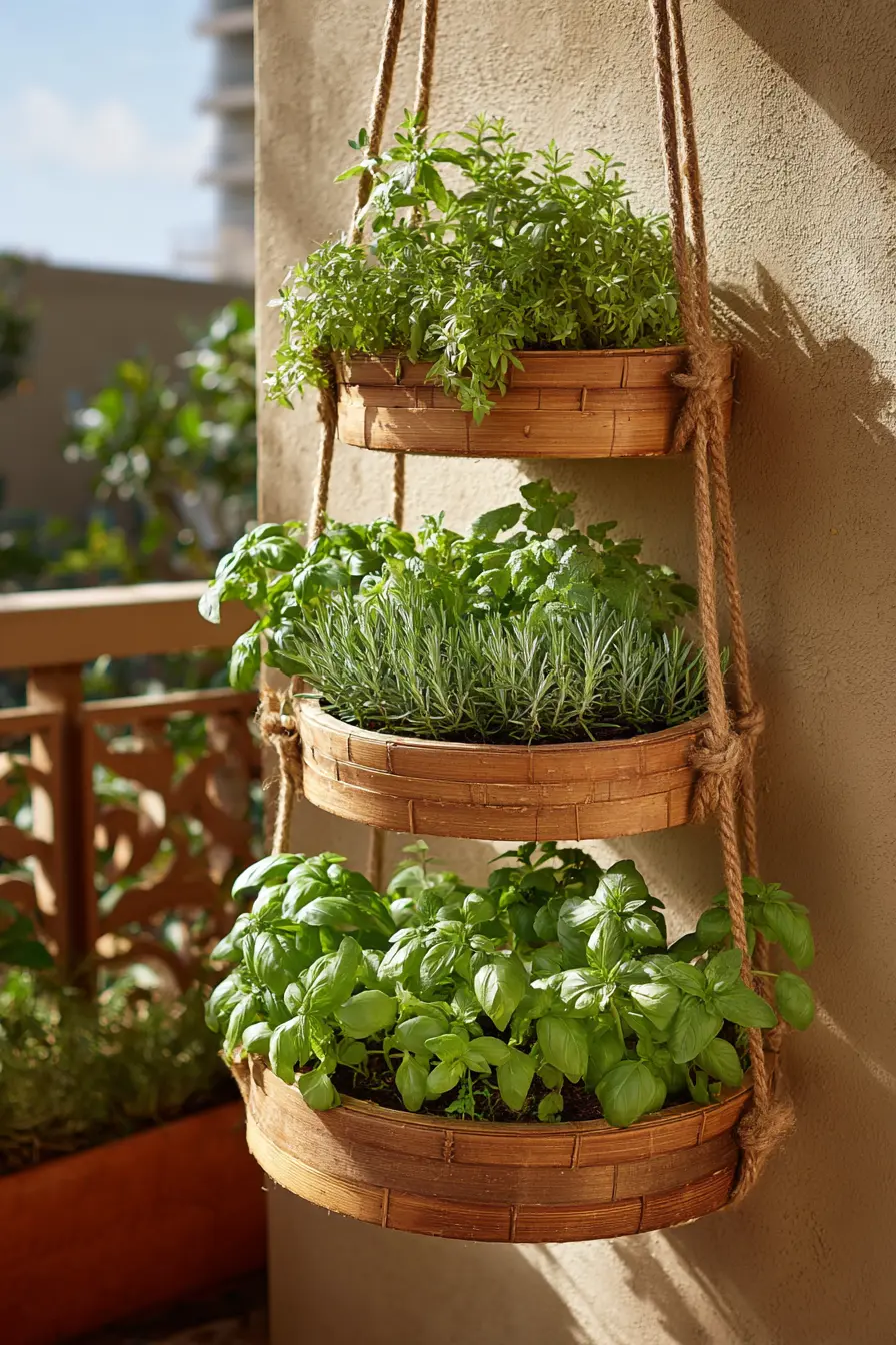 Tiered Bamboo Hanging Garden