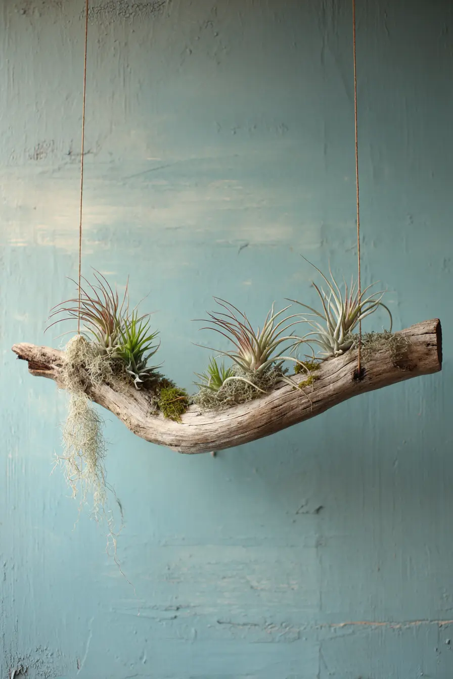Hanging Driftwood with Air Plants