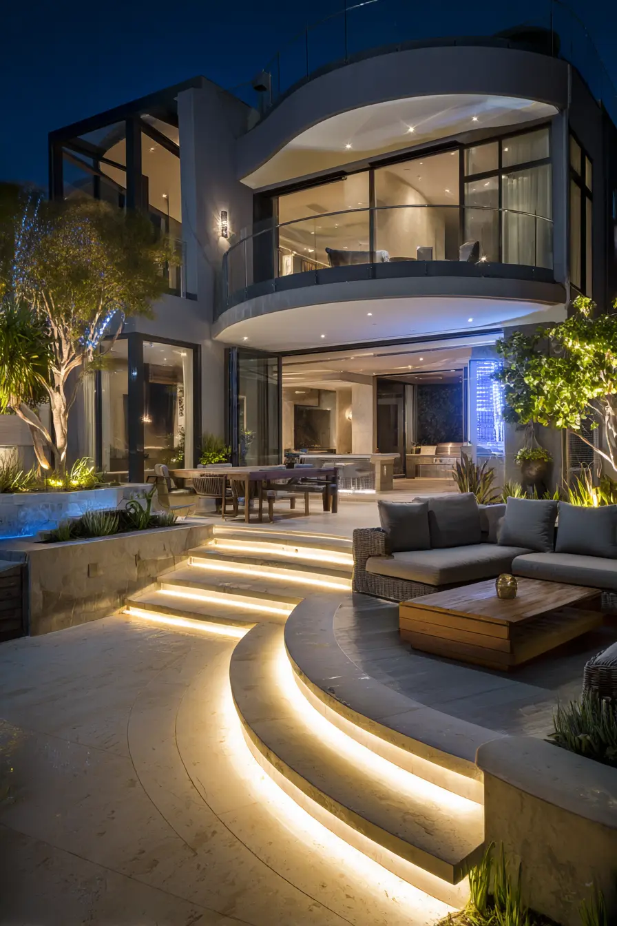 LED Lighted Patio Railing for a Futuristic Look