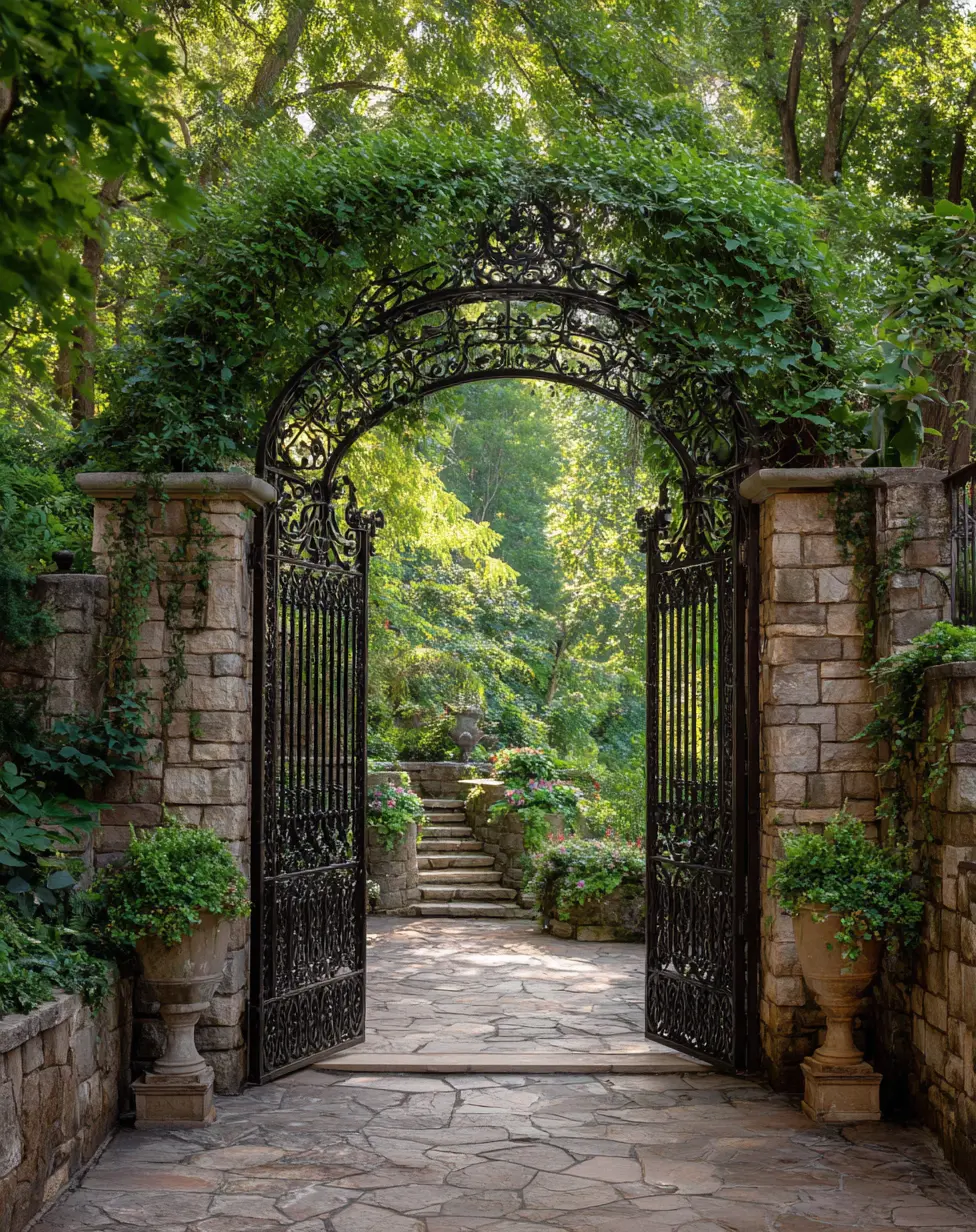 Wrought iron arch