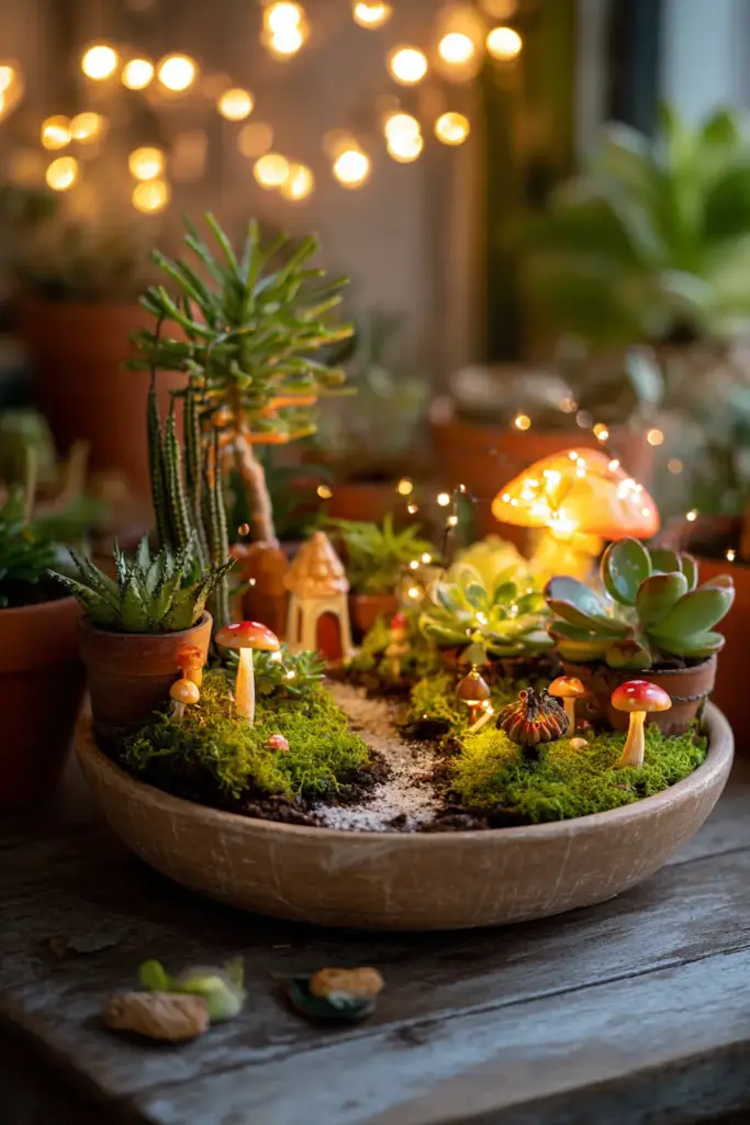 Miniature Garden Table Setup