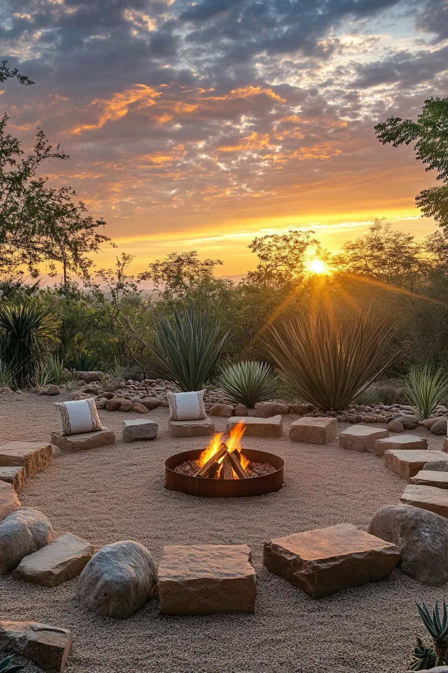 Sunken Fire Pit Yoga Circle