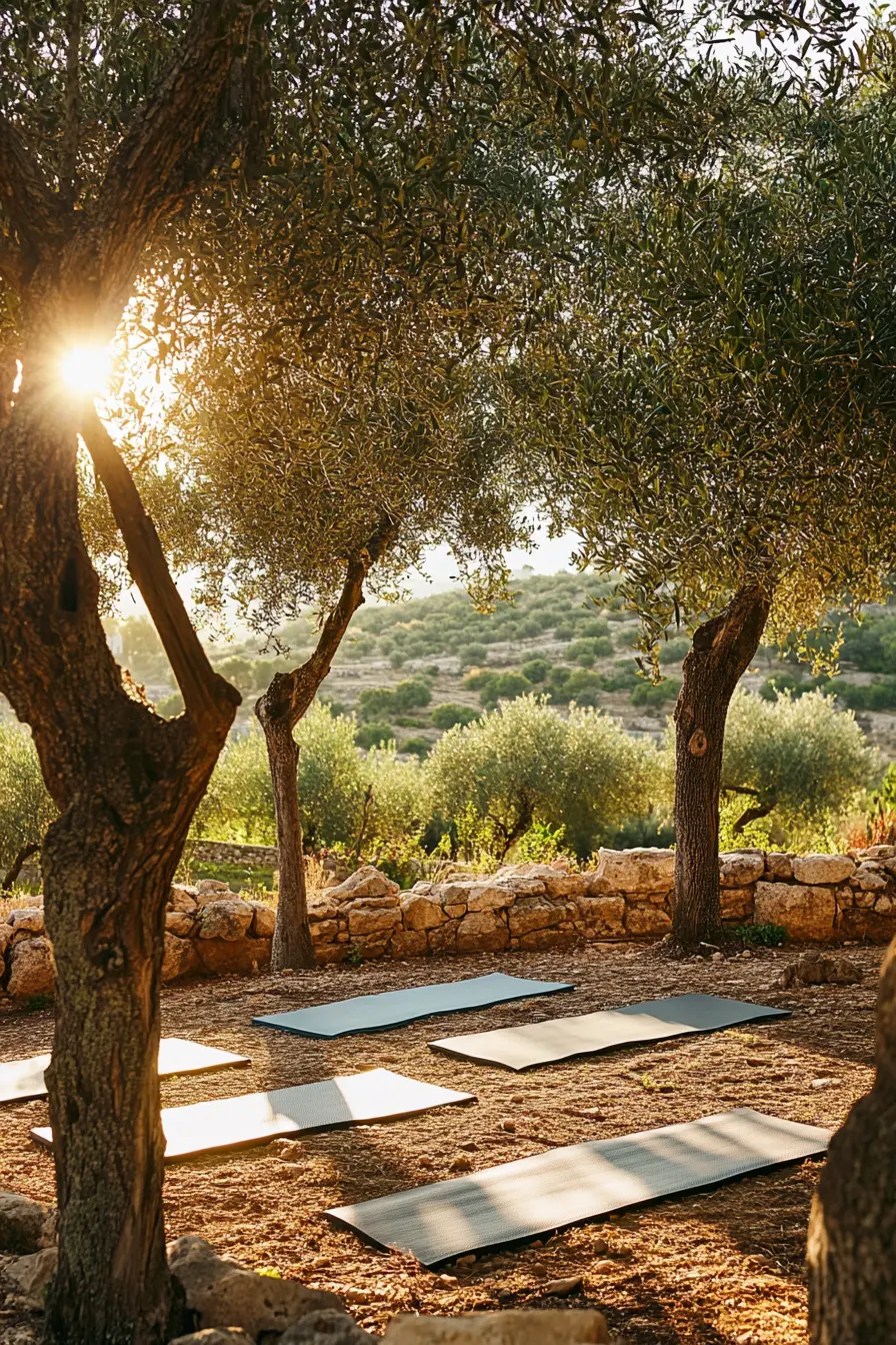 Olive Grove Open-Air Yoga Mat Space