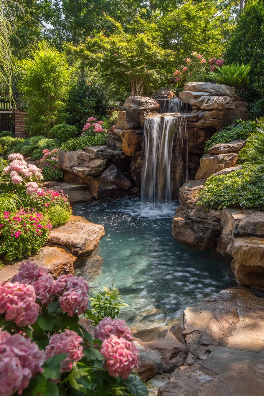 Backyard Oasis with Water Features