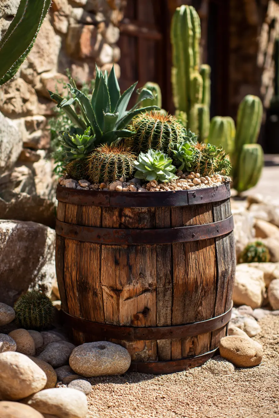 Cactus Barrel Garden