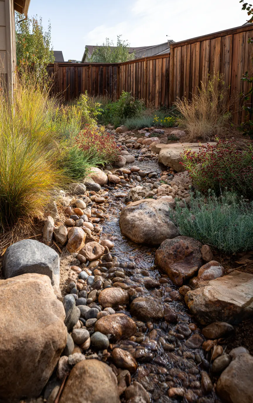 Dry Creek Beds for Natural Drainage