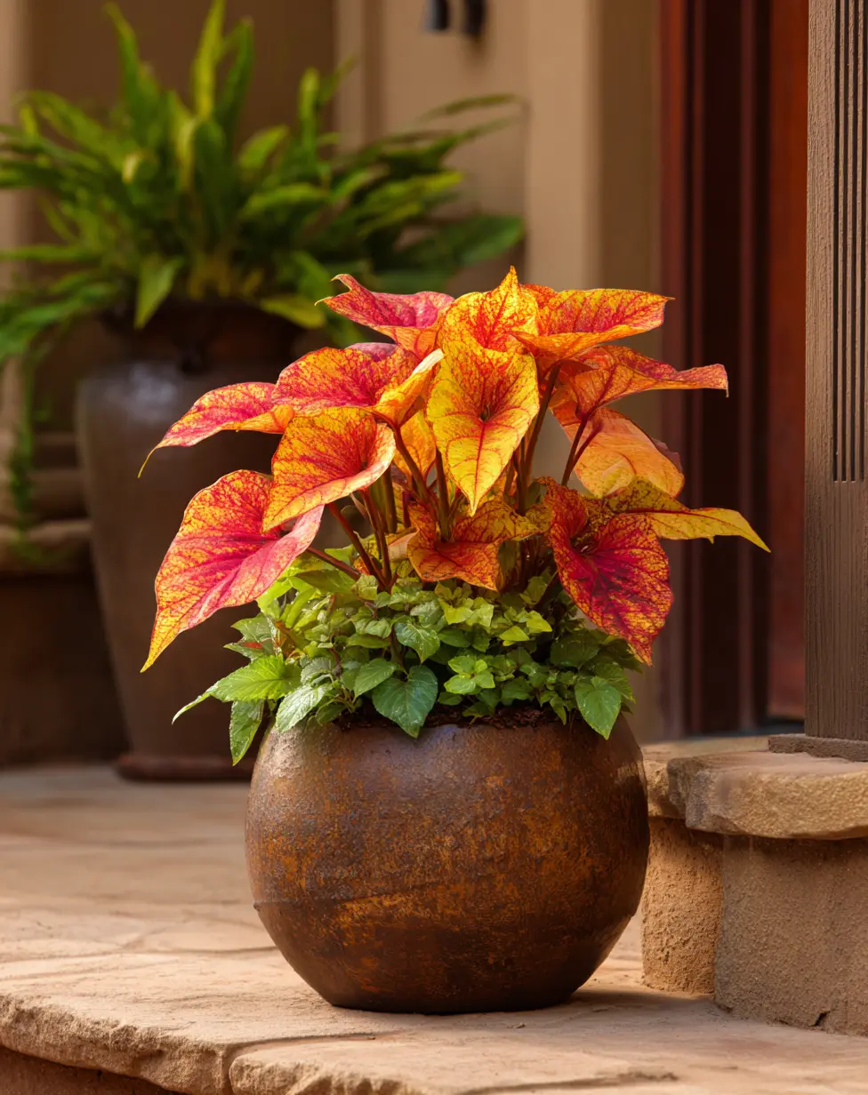 Sunset Blaze: Match Coleus with Ornamental Grasses