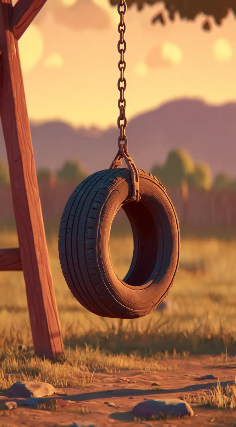 Swing Set with a Tire Swing