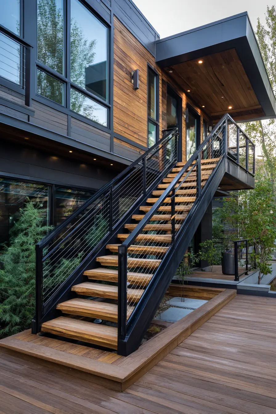 Black Metal and Wood Contrast