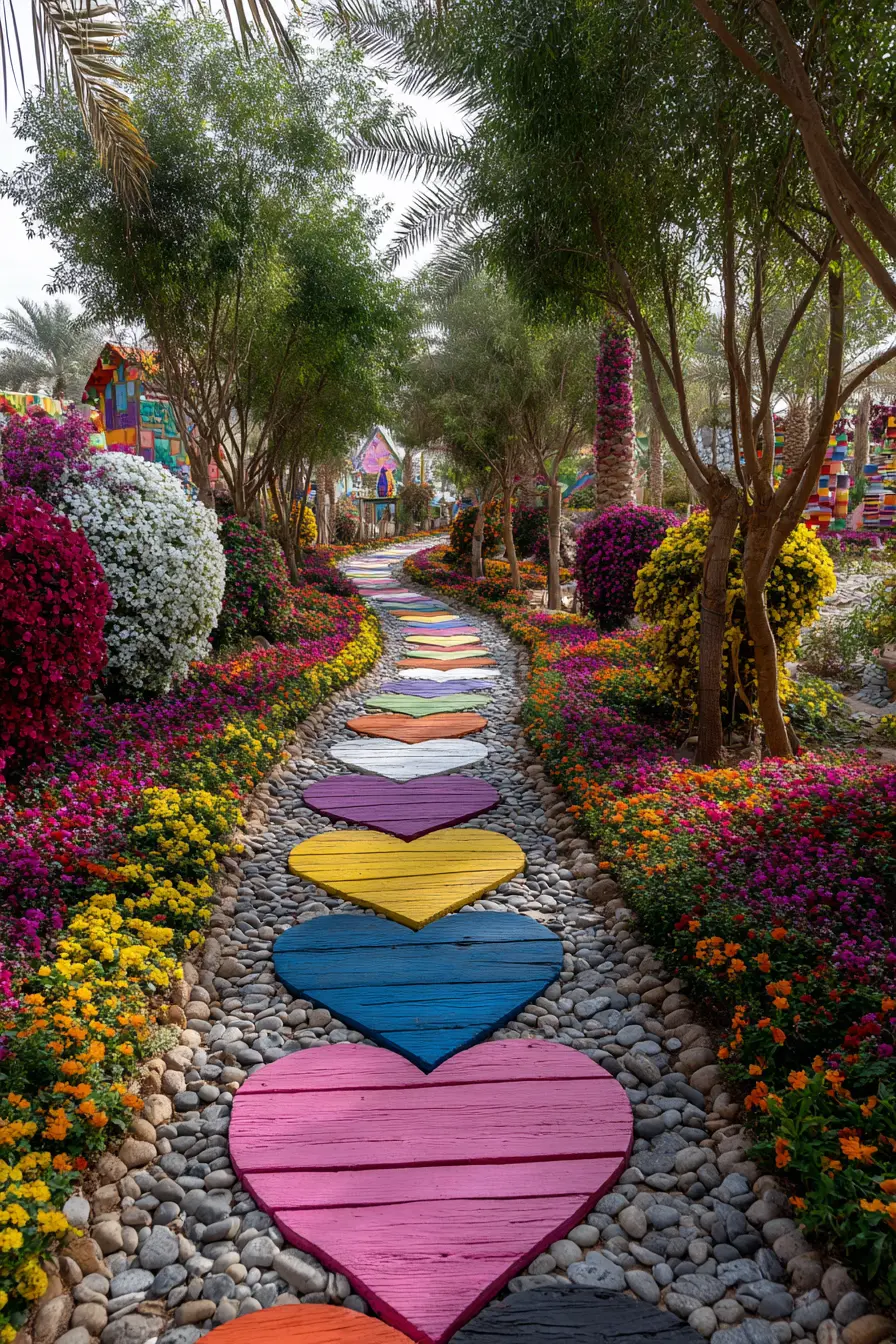 Colorful Patterned Rocks for Pathways
