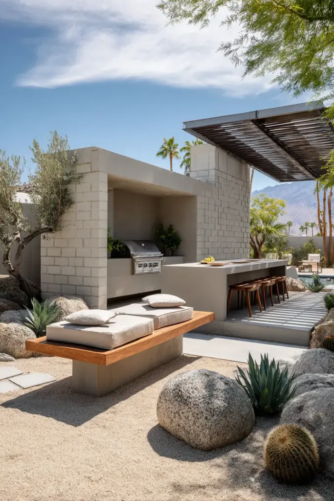 Desert Oasis with Modern Grill