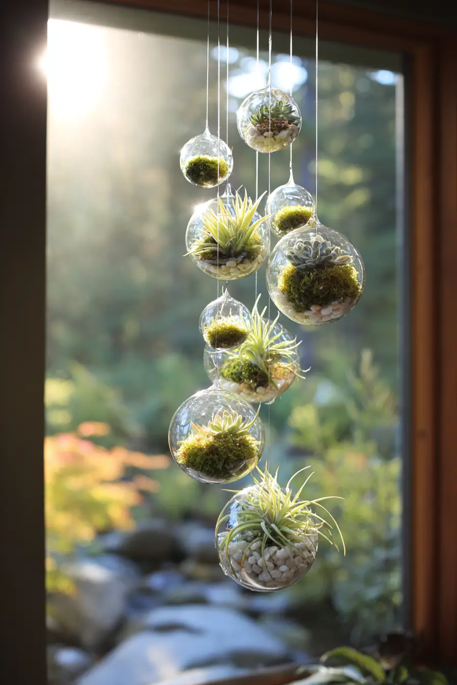 Hanging Glass Terrarium Orbs
