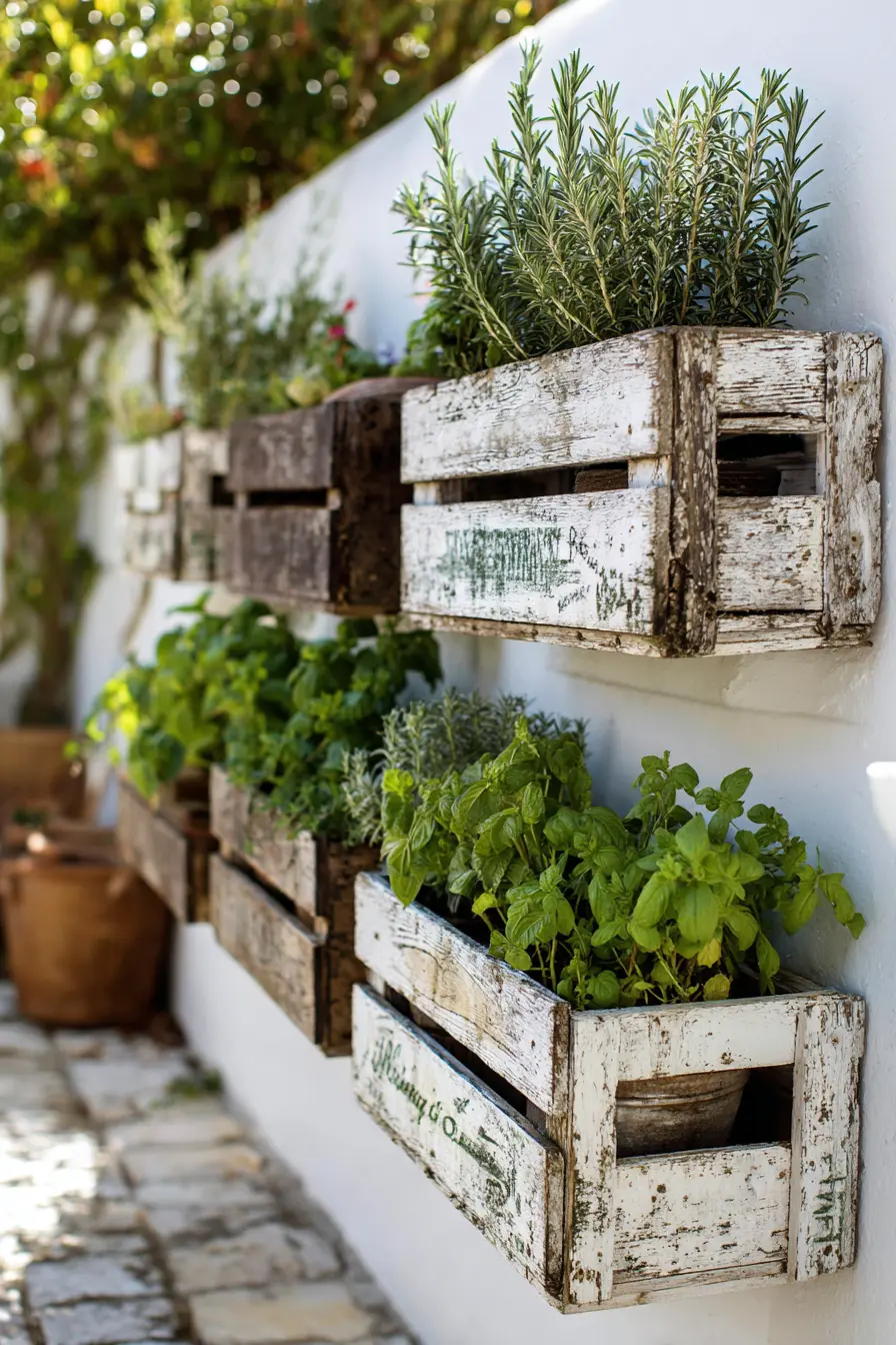 Herb Garden in Wine Crates