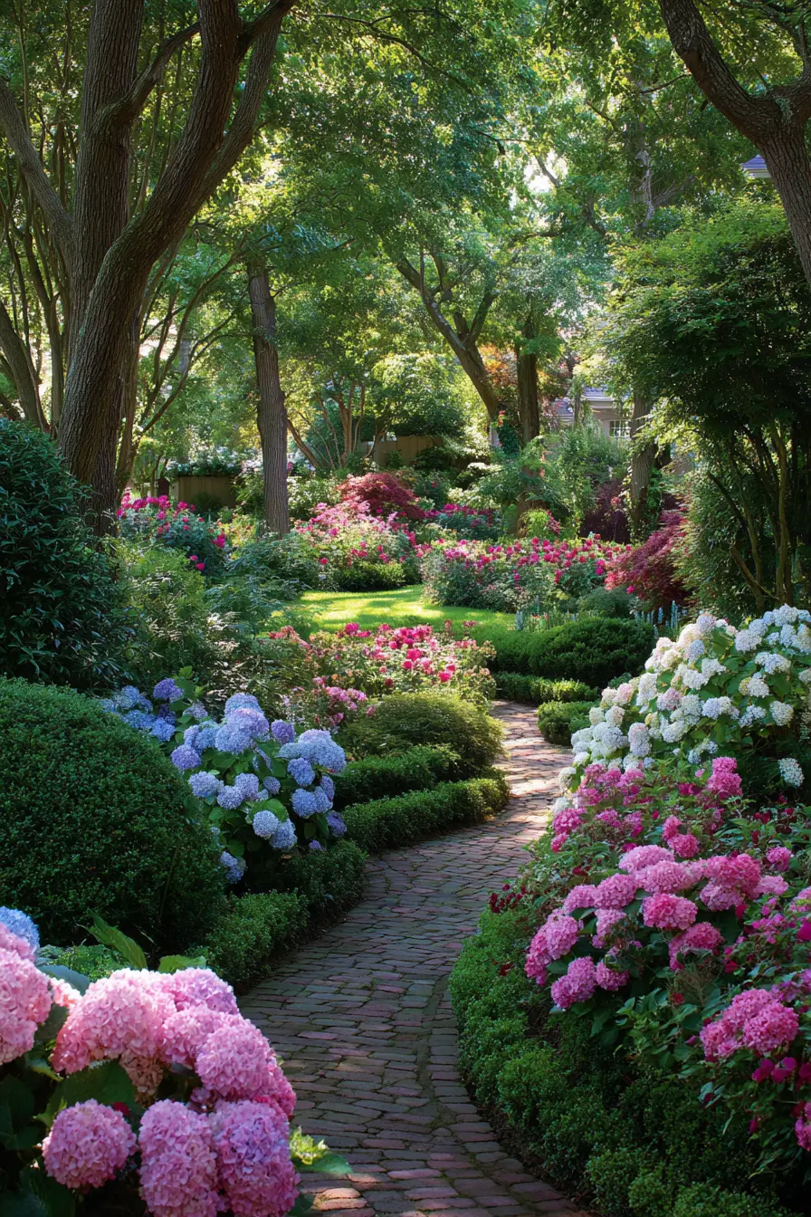 Hydrangea and Rose Combination Garden