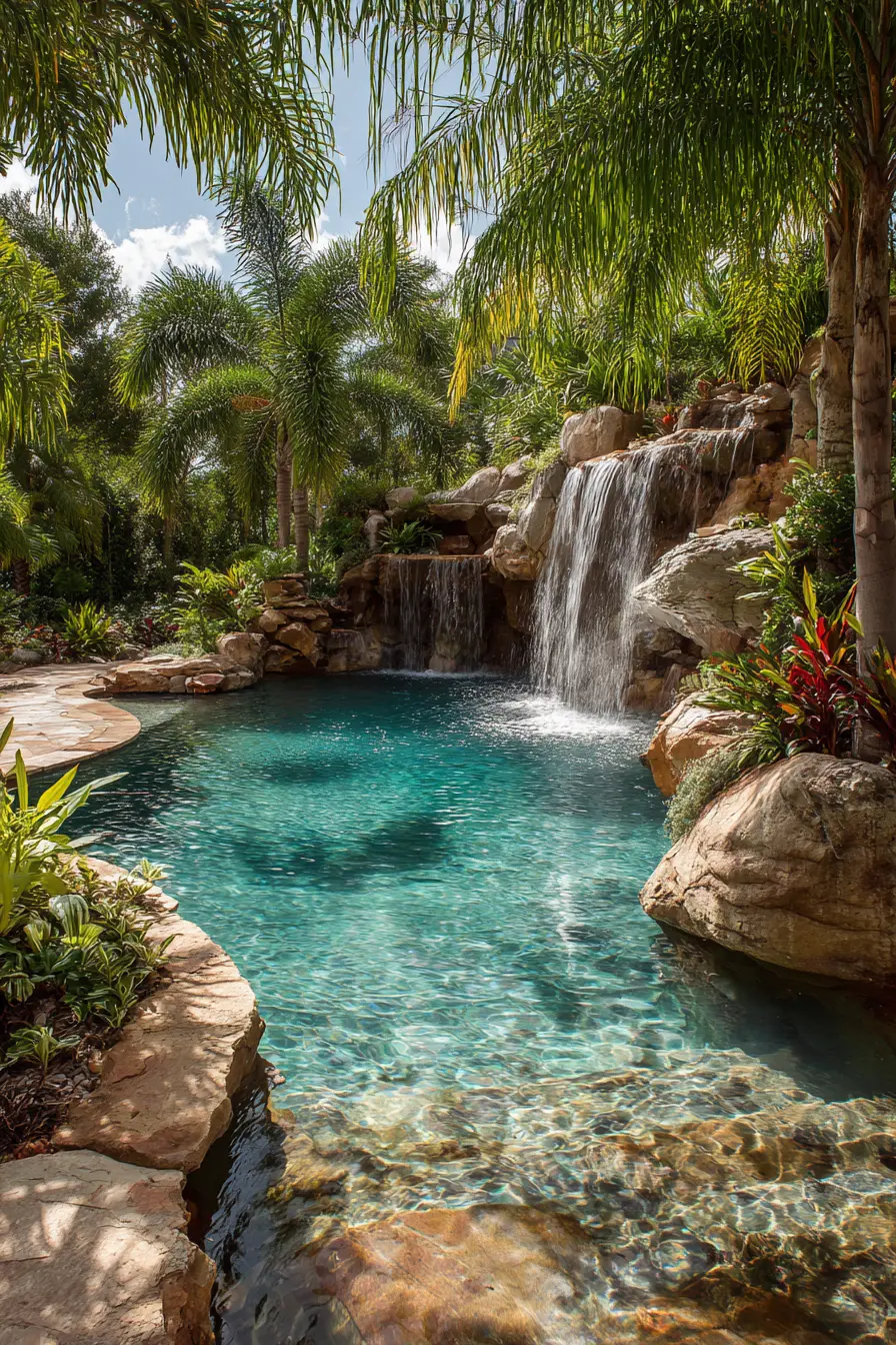 Natural Rock Pool with Waterfall