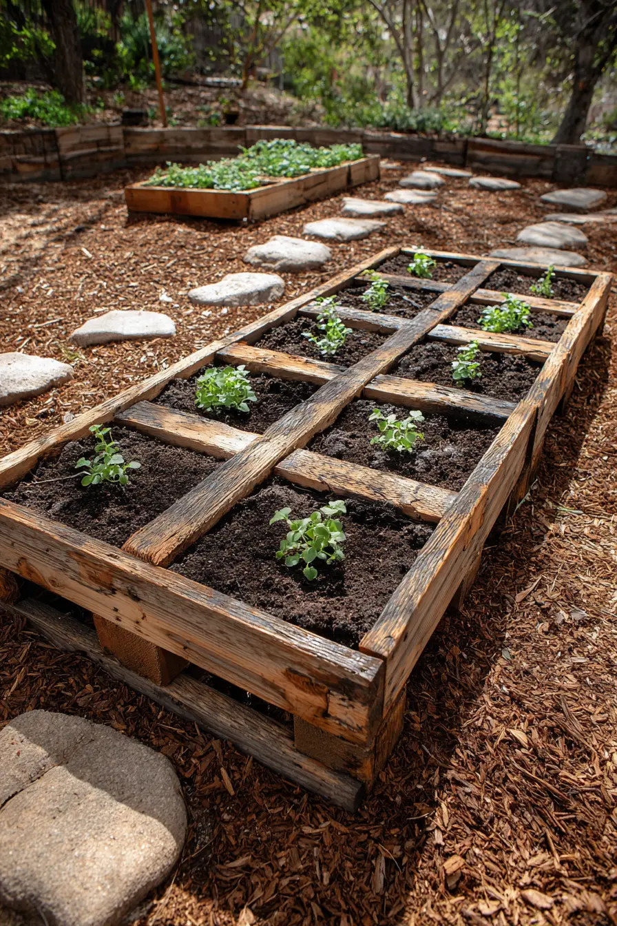 Pallet Frame Garden Grid