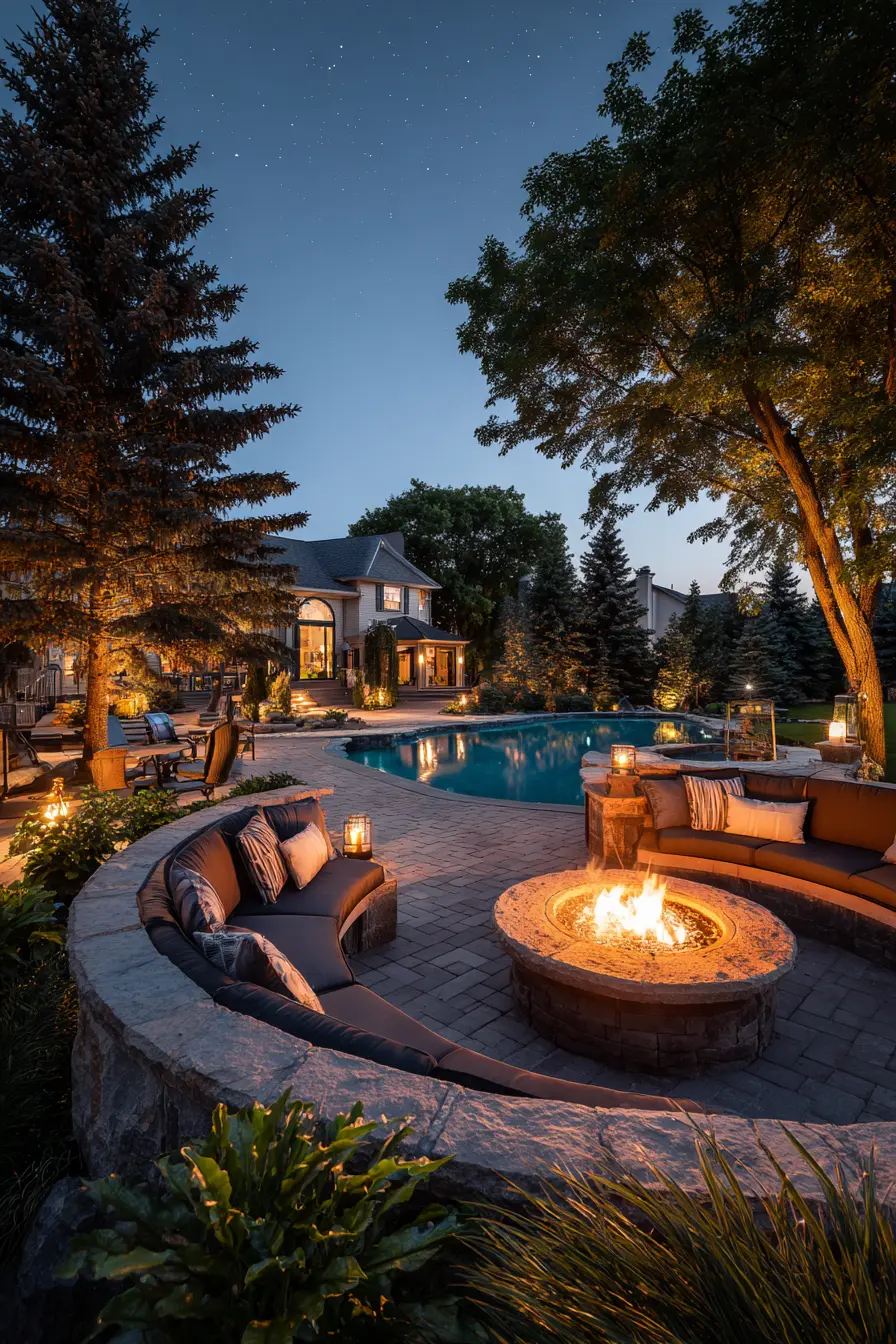 Poolside Oasis with Fire Pit