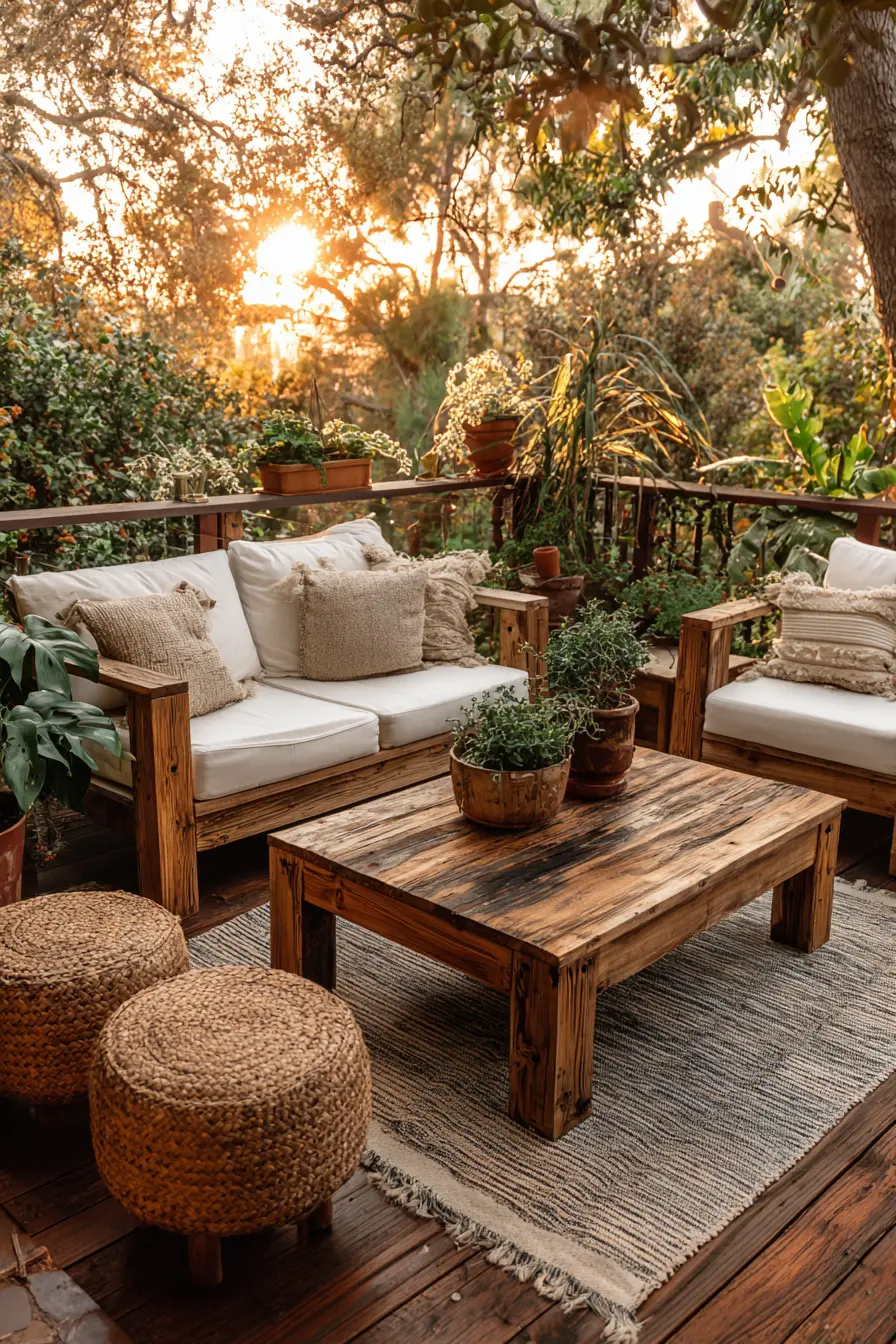 Reclaimed Wood Patio Furniture with Rustic Charm