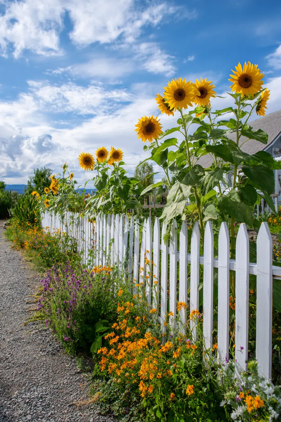 Sunflower Fence Line