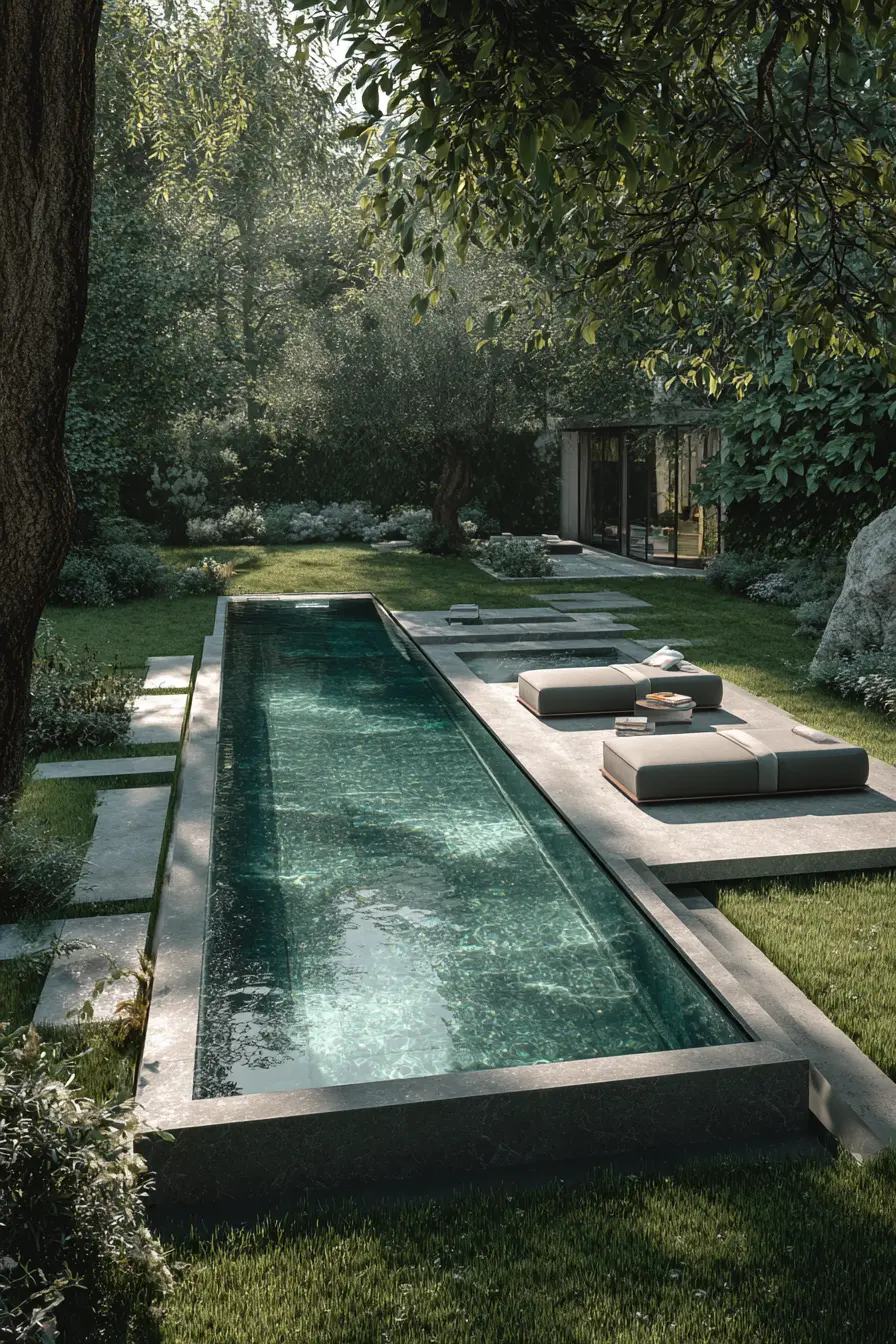 Geometric Pool with Metal Frame