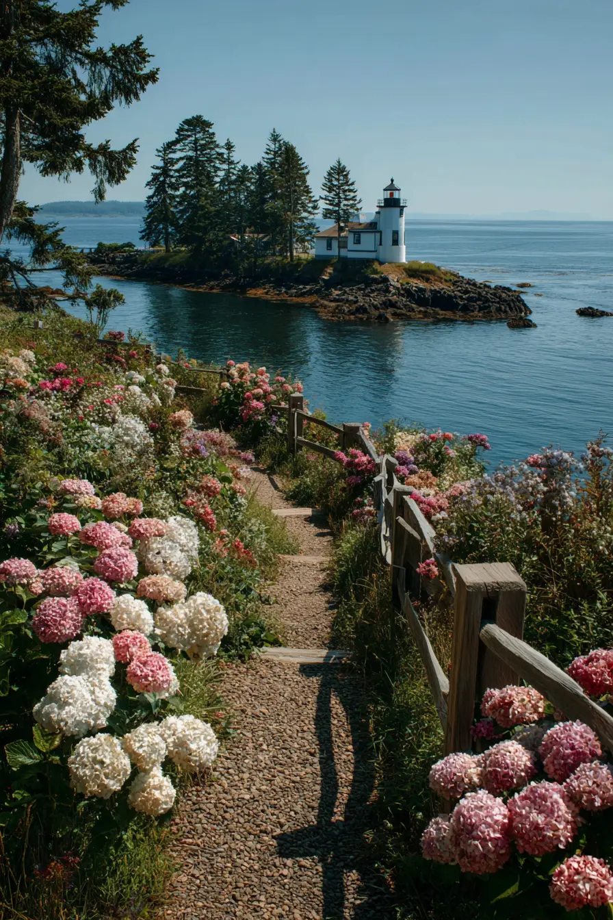 Hydrangeas in a Coastal Landscape