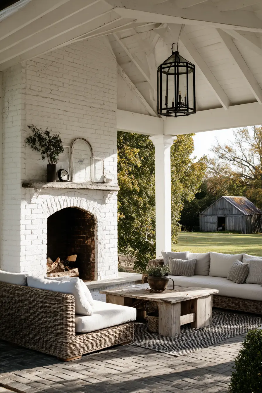 Pavilion with a Built-In Fireplace for Cozy Evenings