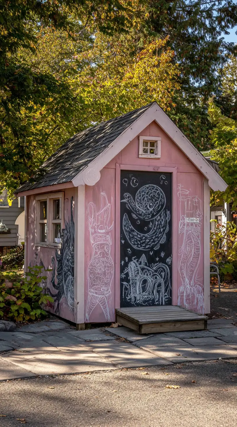 Playhouse with a Chalkboard Wall